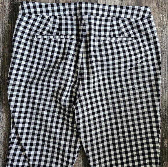 Talbots Black and White Gingham Patterned Chatham Ankle Pants, Size 8 - Picture 5 of 7